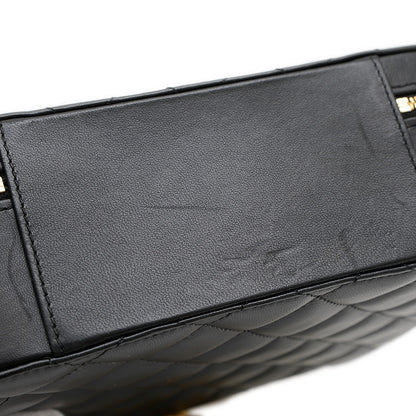 マトラッセ バニティ チェーンショルダー ラムスキン ブラック ゴールド金具 AS3319 ショルダーバッグ