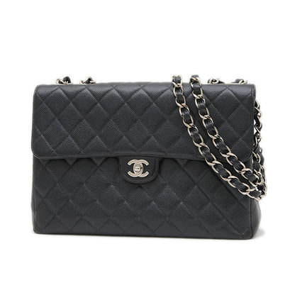 デカマトラッセ30 チェーンショルダー キャビア ブラック シルバー金具 A28600 ショルダーバッグ