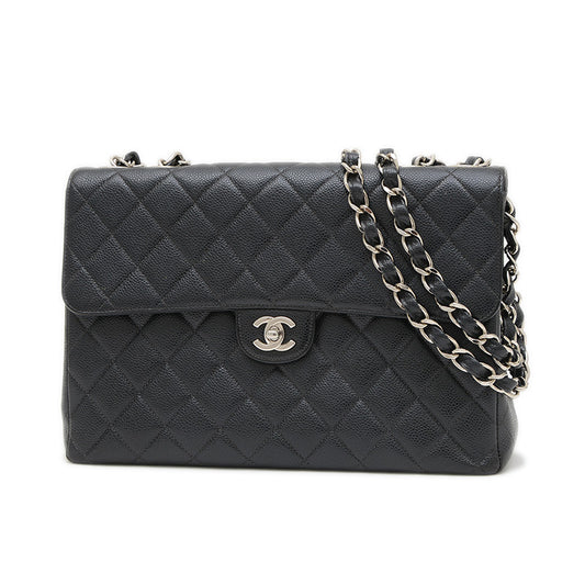 デカマトラッセ30 チェーンショルダー キャビア ブラック シルバー金具 A28600 ショルダーバッグ