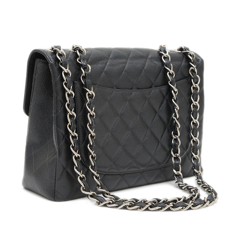 デカマトラッセ30 チェーンショルダー キャビア ブラック シルバー金具 A28600 ショルダーバッグ