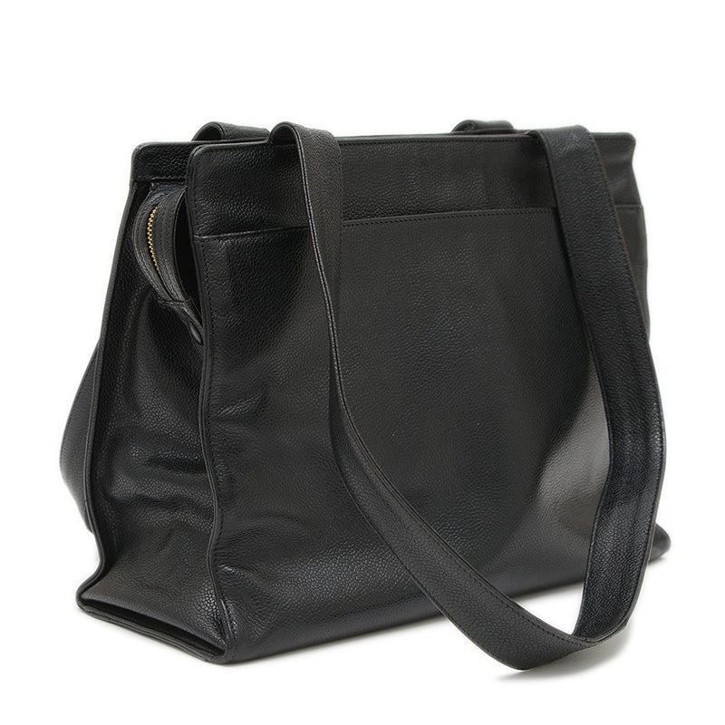 ココマーク ショルダーバッグ トート キャビアスキン ブラック ヴィンテージ ショルダーバッグ