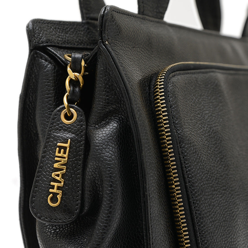 ココマーク ショルダーバッグ トート キャビアスキン ブラック ヴィンテージ ショルダーバッグ