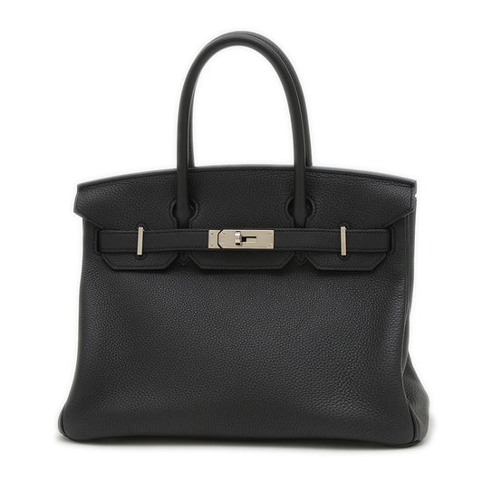 バーキン30 トゴ ブラック シルバー金具 C刻印 ハンドバッグ