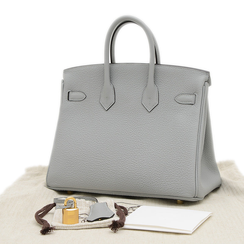 バーキン25 トゴ ブルーグラシエ ゴールド金具 K刻印 ハンドバッグ