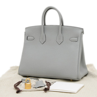 バーキン25 トゴ ブルーグラシエ ゴールド金具 K刻印 ハンドバッグ