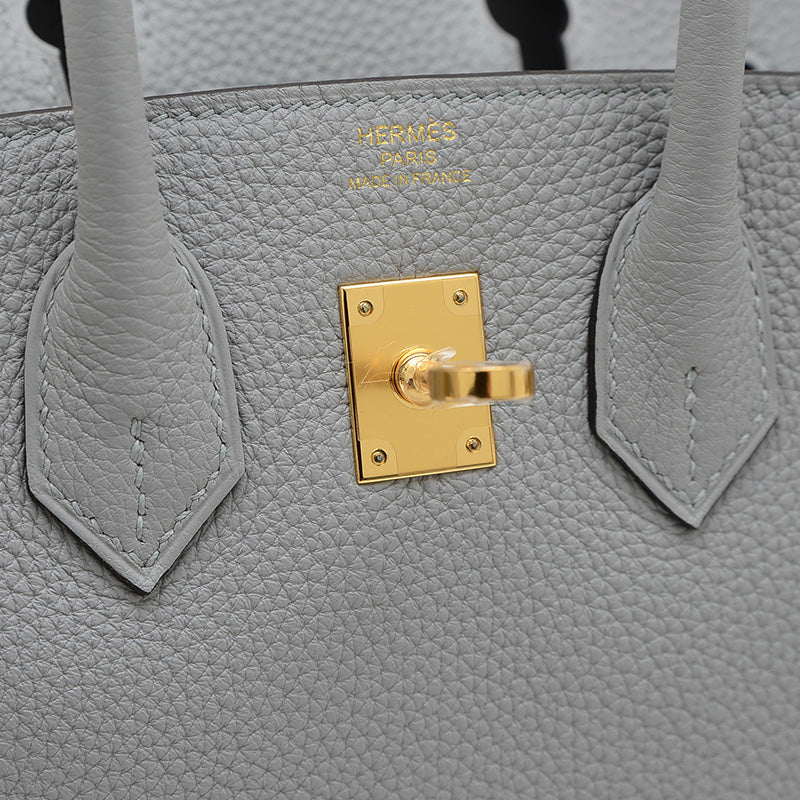 バーキン25 トゴ ブルーグラシエ ゴールド金具 K刻印 ハンドバッグ