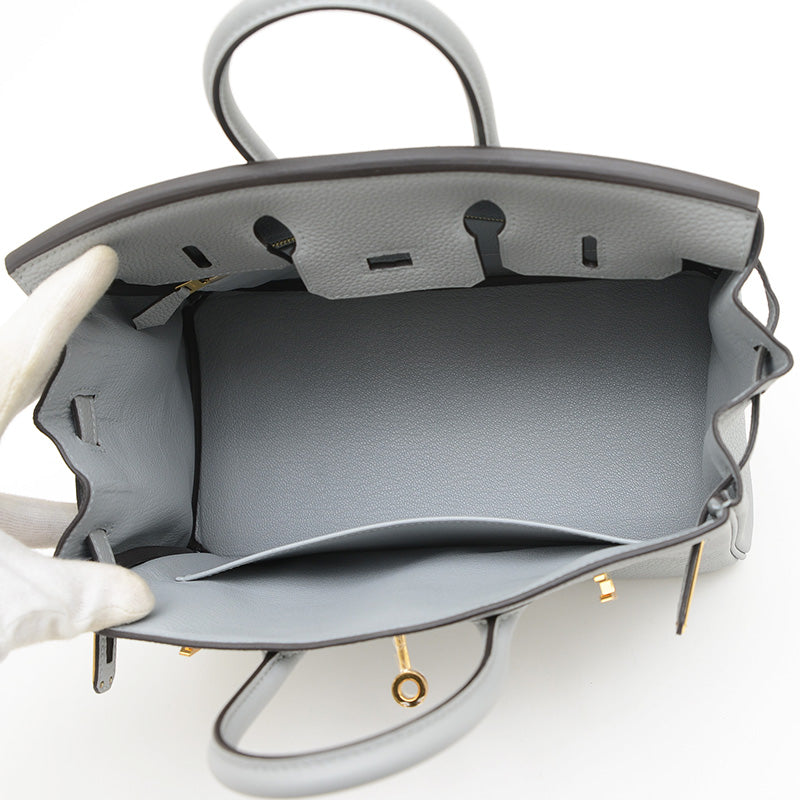 バーキン25 トゴ ブルーグラシエ ゴールド金具 K刻印 ハンドバッグ