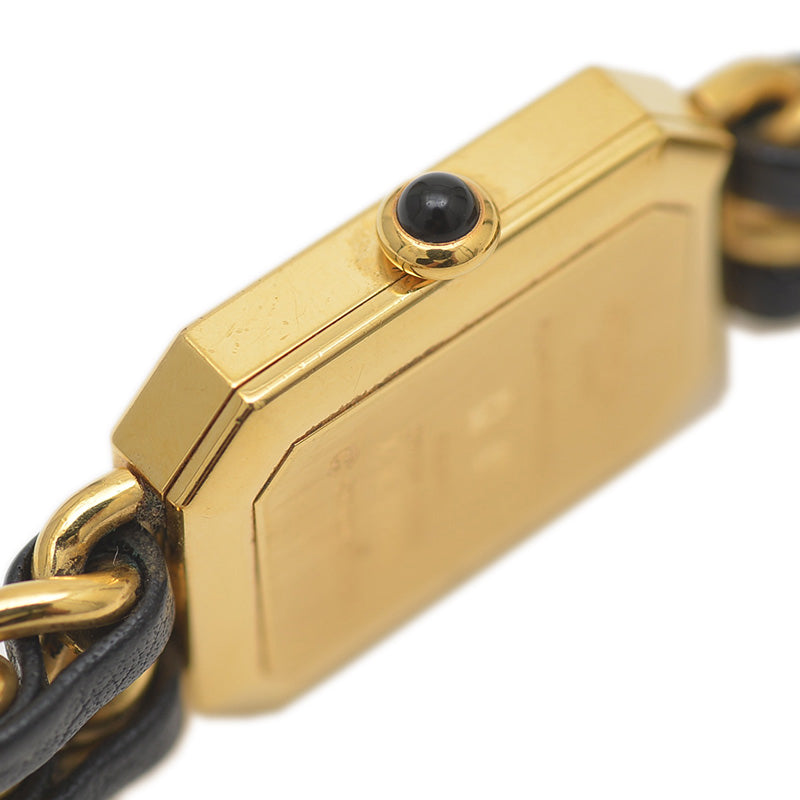 プルミエール レディース 黒文字盤 GP クォーツ H0001 Mサイズ 腕時計