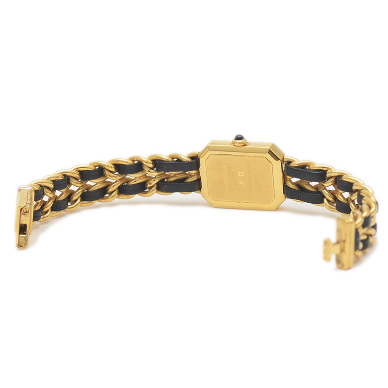 プルミエール レディース 黒文字盤 GP クォーツ H0001 Mサイズ 腕時計