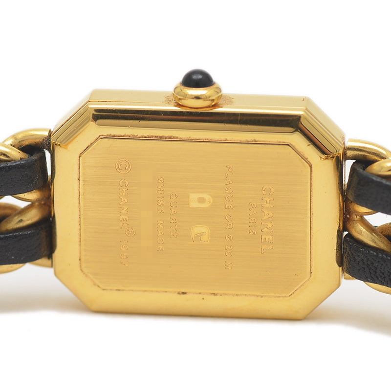 プルミエール レディース 黒文字盤 GP クォーツ H0001 Mサイズ 腕時計