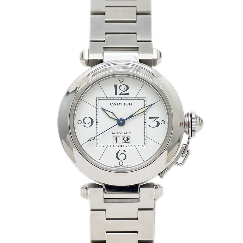 パシャＣ ビッグデイト ボーイズ 白文字盤 SS オートマ 腕時計