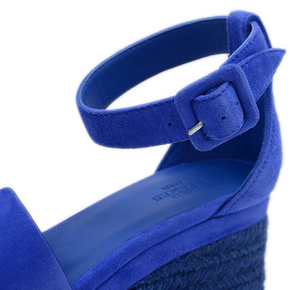 エルダ ウェッジソール サンダル スエード エスパドリーユ ブルー #35 サンダル