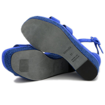 エルダ ウェッジソール サンダル スエード エスパドリーユ ブルー #35 サンダル