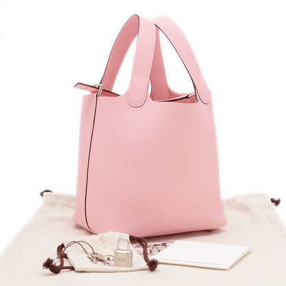 ピコタンロック PM 18 トリヨン ローズサクラ シルバー金具 K刻印 ハンドバッグ