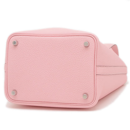 ピコタンロック PM 18 トリヨン ローズサクラ シルバー金具 K刻印 ハンドバッグ