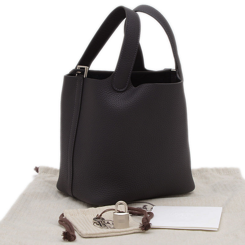 ピコタンロック PM 18 トリヨン キャバン シルバー金具 K刻印 ハンドバッグ