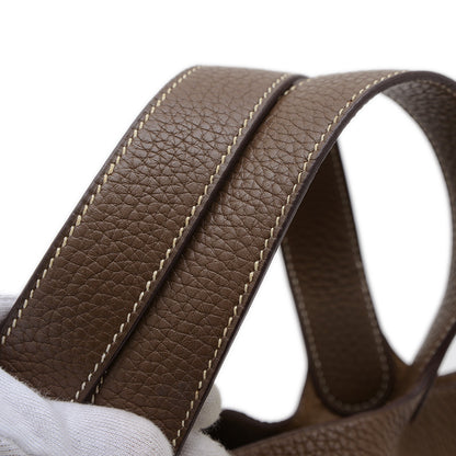 ピコタンロック MM 22 トリヨン エトゥープ ゴールド金具 C刻印 ハンドバッグ