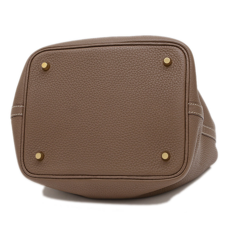 ピコタンロック MM 22 トリヨン エトゥープ ゴールド金具 C刻印 ハンドバッグ