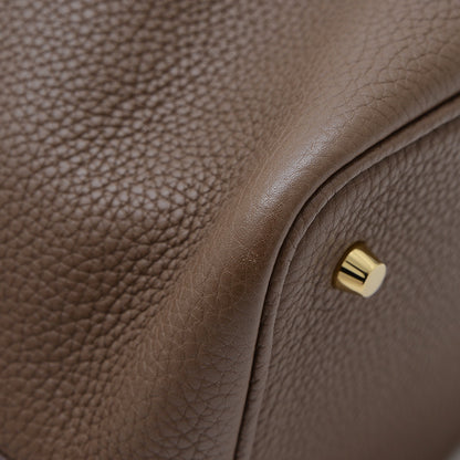 ピコタンロック MM 22 トリヨン エトゥープ ゴールド金具 C刻印 ハンドバッグ