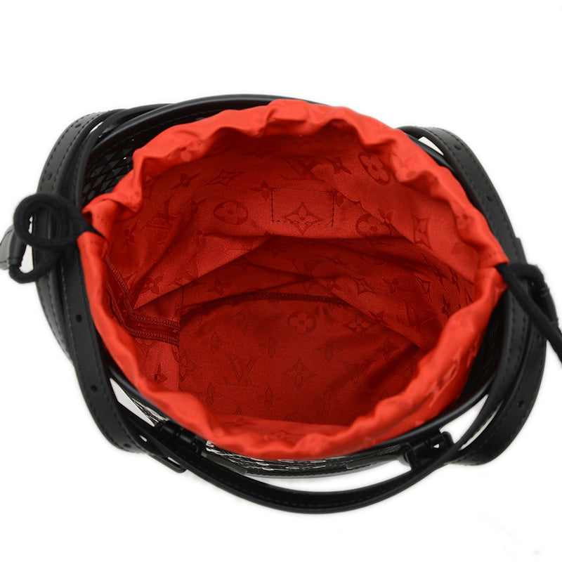 モノグラムレース バケットPM ハンドバッグ ブラック/レッド パテント/レザー M20352 トートバッグ