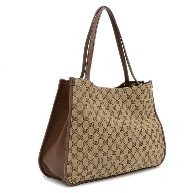 GGキャンバス ホースビット 1955 トートバッグ ベージュ/ブラウン 623694 トートバッグ