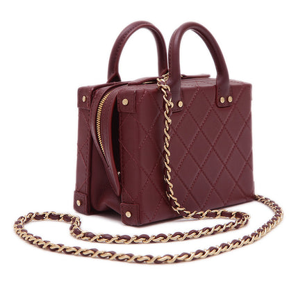 マトラッセ バニティケース 2WAYチェーンショルダー ボルドー AS3345 ショルダーバッグ