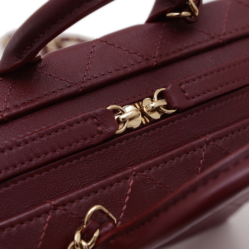 マトラッセ バニティケース 2WAYチェーンショルダー ボルドー AS3345 ショルダーバッグ