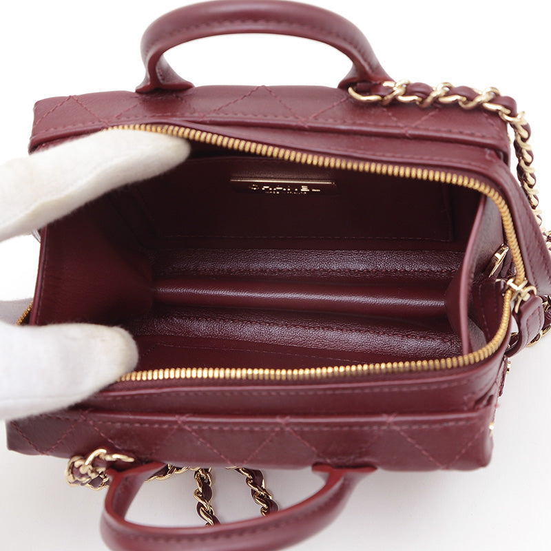 マトラッセ バニティケース 2WAYチェーンショルダー ボルドー AS3345 ショルダーバッグ