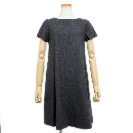 ワンピース 半袖 ウール グレー レディース 38サイズ ワンピース