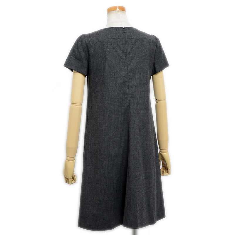 ワンピース 半袖 ウール グレー レディース 38サイズ ワンピース