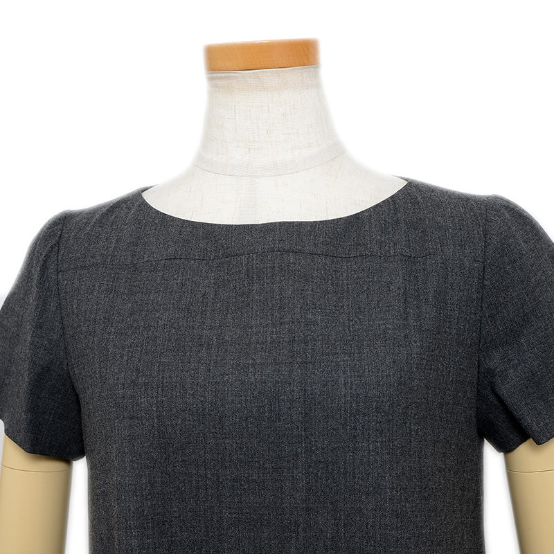 ワンピース 半袖 ウール グレー レディース 38サイズ ワンピース