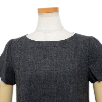 ワンピース 半袖 ウール グレー レディース 38サイズ ワンピース