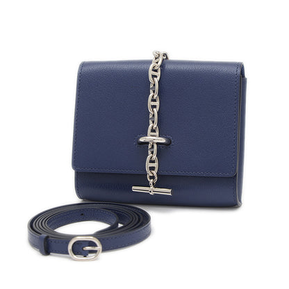 シェーヌダンクル コンパクト ショルダーウォレット ブルーサフィール B刻印 長財布