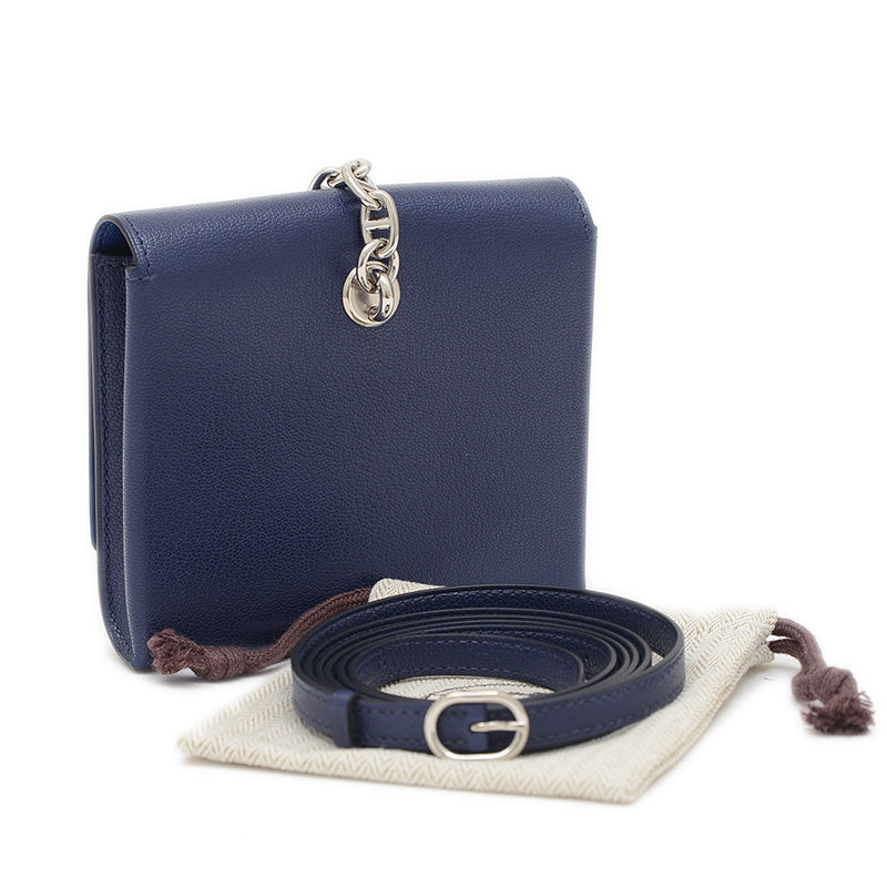 シェーヌダンクル コンパクト ショルダーウォレット ブルーサフィール B刻印 長財布