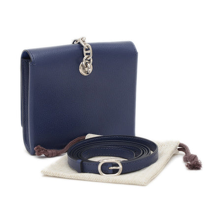 シェーヌダンクル コンパクト ショルダーウォレット ブルーサフィール B刻印 長財布