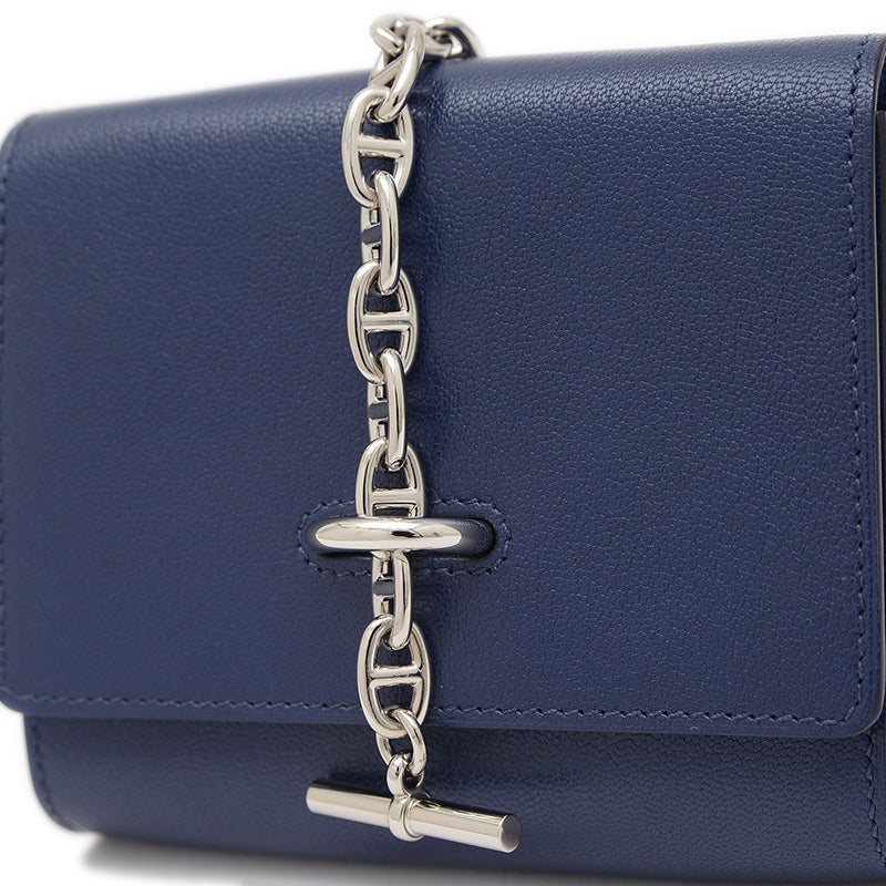 シェーヌダンクル コンパクト ショルダーウォレット ブルーサフィール B刻印 長財布