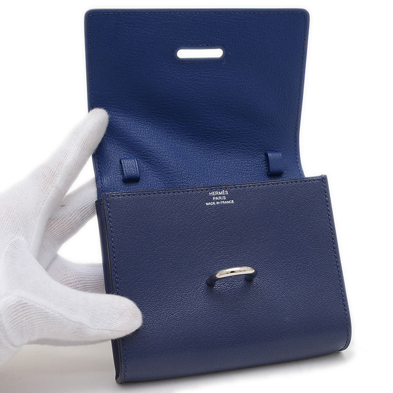 シェーヌダンクル コンパクト ショルダーウォレット ブルーサフィール B刻印 長財布