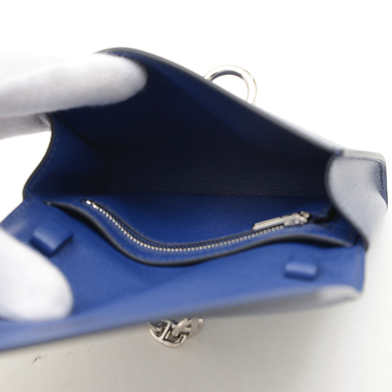 シェーヌダンクル コンパクト ショルダーウォレット ブルーサフィール B刻印 長財布