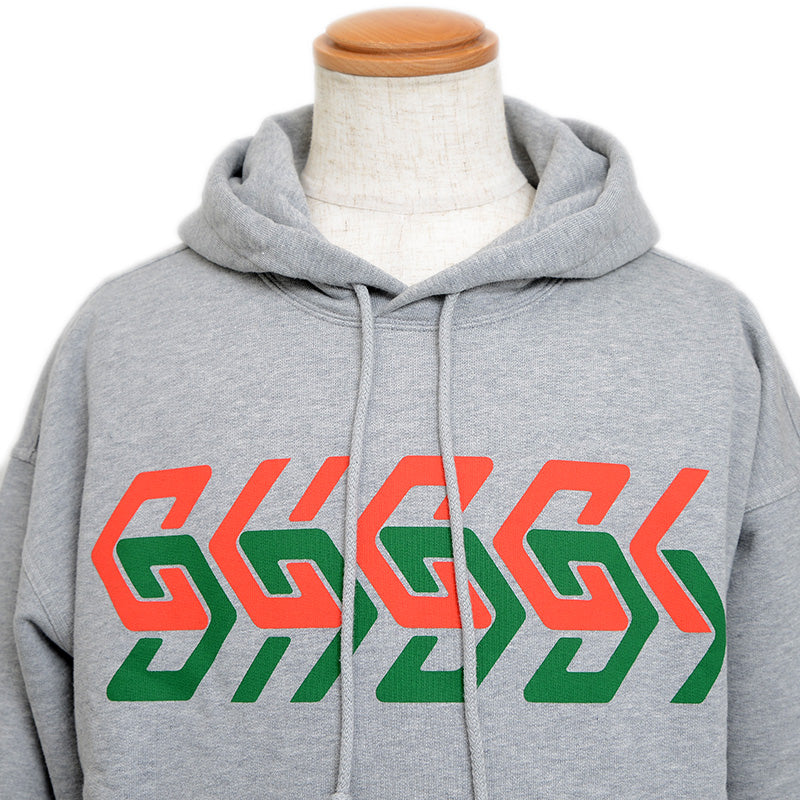 パーカー ロゴチェーンプリント コットン グレー Sサイズ 715911 パーカー
