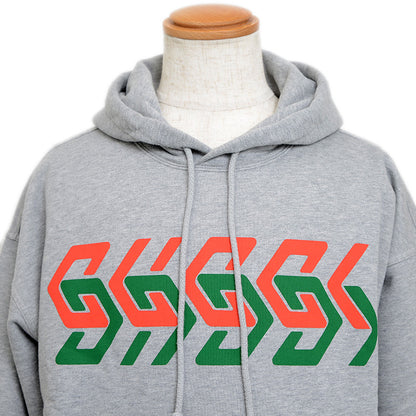 パーカー ロゴチェーンプリント コットン グレー Sサイズ 715911 パーカー