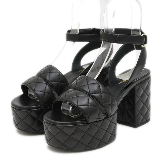 マトラッセ サンダル ラムスキン ブラック #36.5 G46427 サンダル