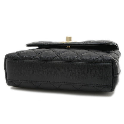 ココハンドル エクストラミニ キャビアスキン ブラック ゴールド金具 AP4244 ハンドバッグ