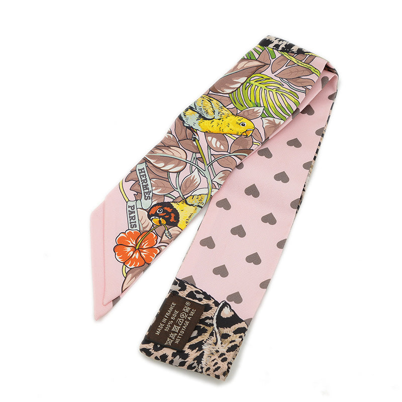 ツイリー ジャングルラブ ローズペール/エトゥープ/ブルン シルク100％ スカーフ