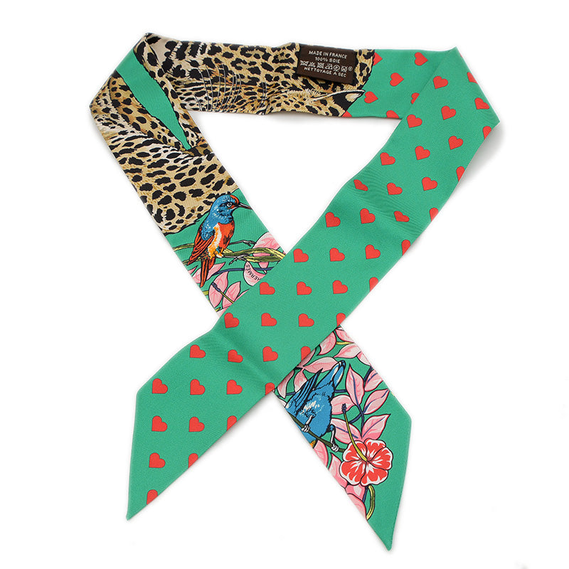 ツイリー ジャングルラブ エムロード/ローズ/ブラン シルク100% スカーフ