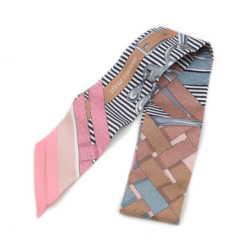 ツイリー 馬銜 シュミーズ ヴューローズ/グレー/キャメル シルク100% スカーフ