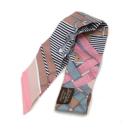 ツイリー 馬銜 シュミーズ ヴューローズ/グレー/キャメル シルク100% スカーフ