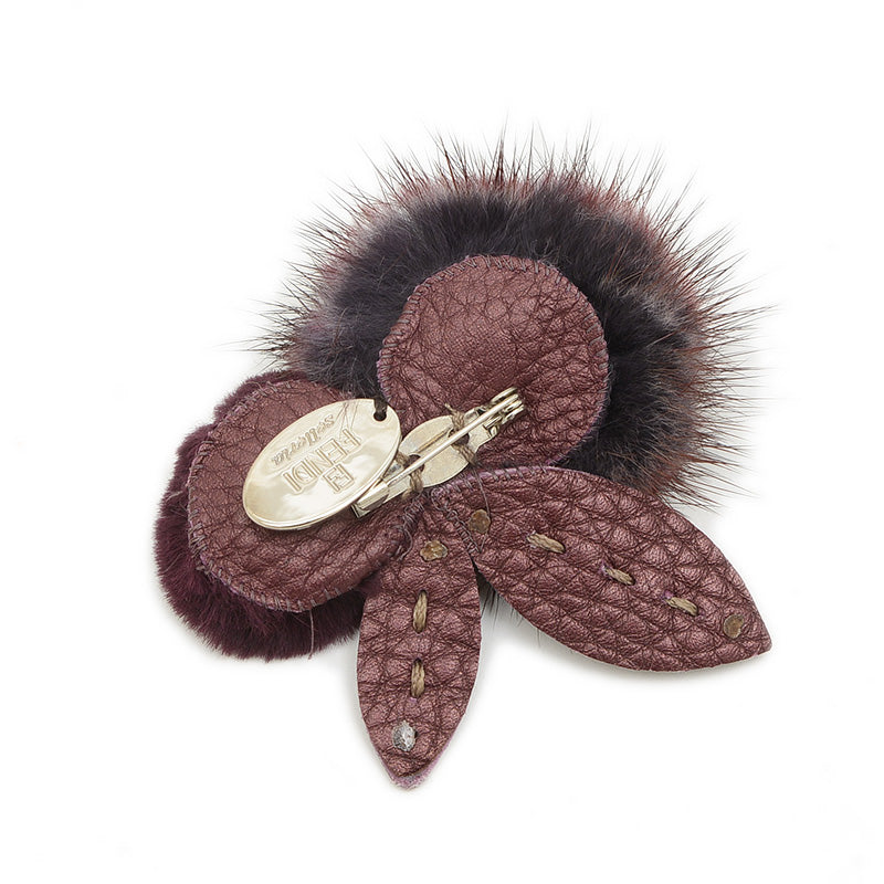 ブローチ　ミンク パープル ブローチ