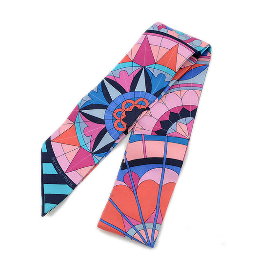 ツイリー　羅針盤のバラ マルチカラー シルク100％ スカーフ