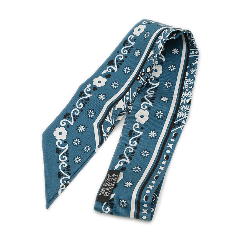 ツイリー 風の民 キュラソー/ノワール/ブラン シルク100% スカーフ