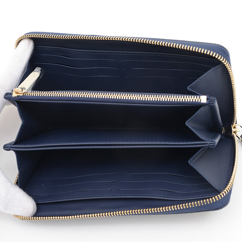 マヒナ ジッピーウォレット ラウンドファスナー 長財布 ネイビー M14569 長財布